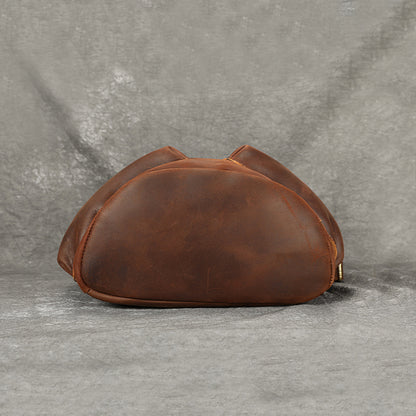 Men's Full Grain Leather Backpack 16.5" Laptop Travel Bag