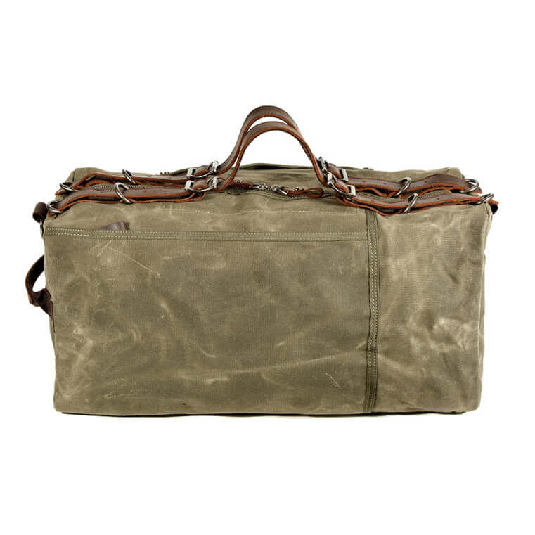 Waxed Canvas Leather Travel Bag Vintage Duffel Shoulder Bag 19.7in