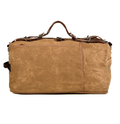 Waxed Canvas Leather Travel Bag Vintage Duffel Shoulder Bag 19.7in
