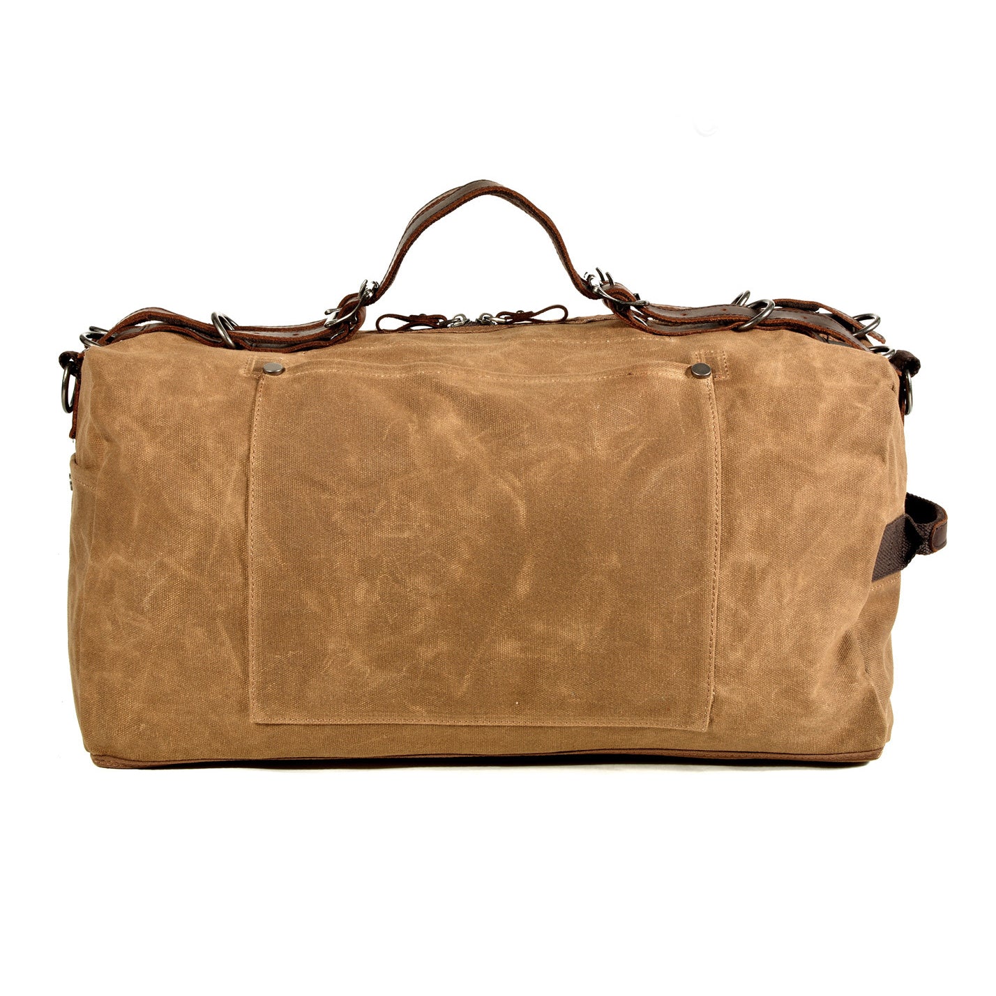 Waxed Canvas Leather Travel Bag Vintage Duffel Shoulder Bag 19.7in