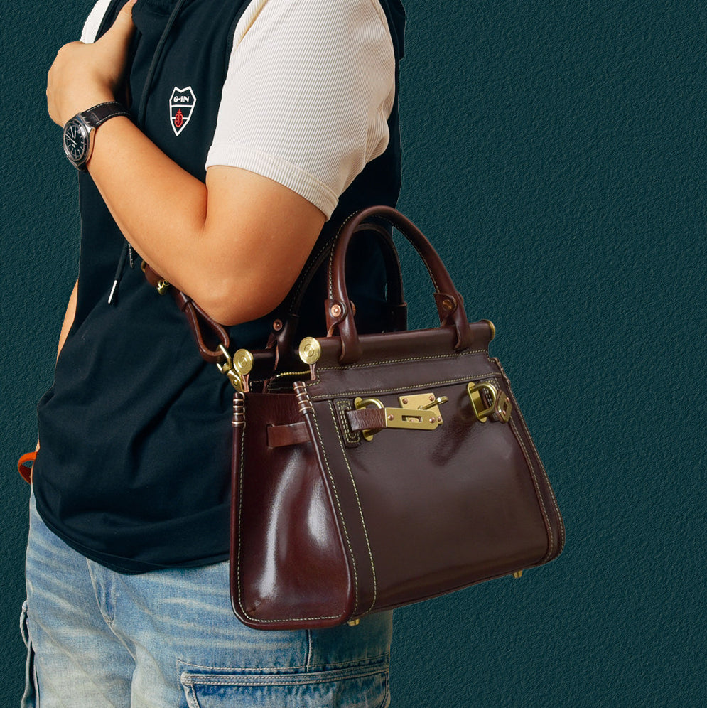 Women's Italian Full-Grain Leather Handbag Crossbody