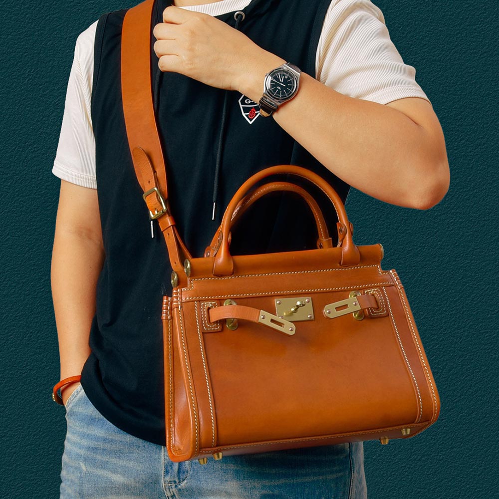 Women's Italian Full-Grain Leather Handbag Crossbody