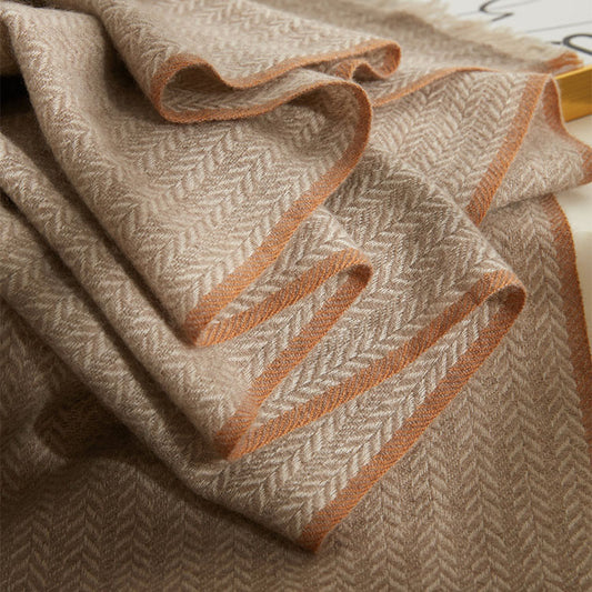Women’s Luxury Herringbone Cashmere Winter Scarf Shawl 74.8in