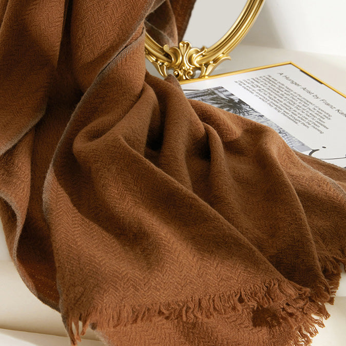 Women’s Luxury Herringbone Cashmere Winter Scarf Shawl 74.8in