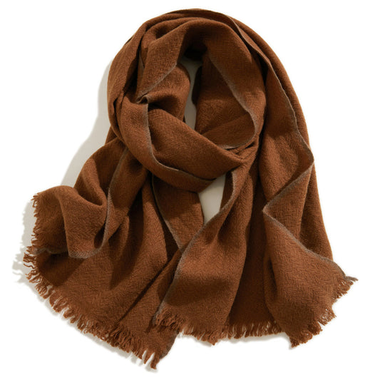 Women’s Luxury Herringbone Cashmere Winter Scarf Shawl 74.8in