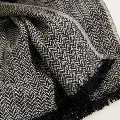 Women’s Luxury Herringbone Cashmere Winter Scarf Shawl 74.8in