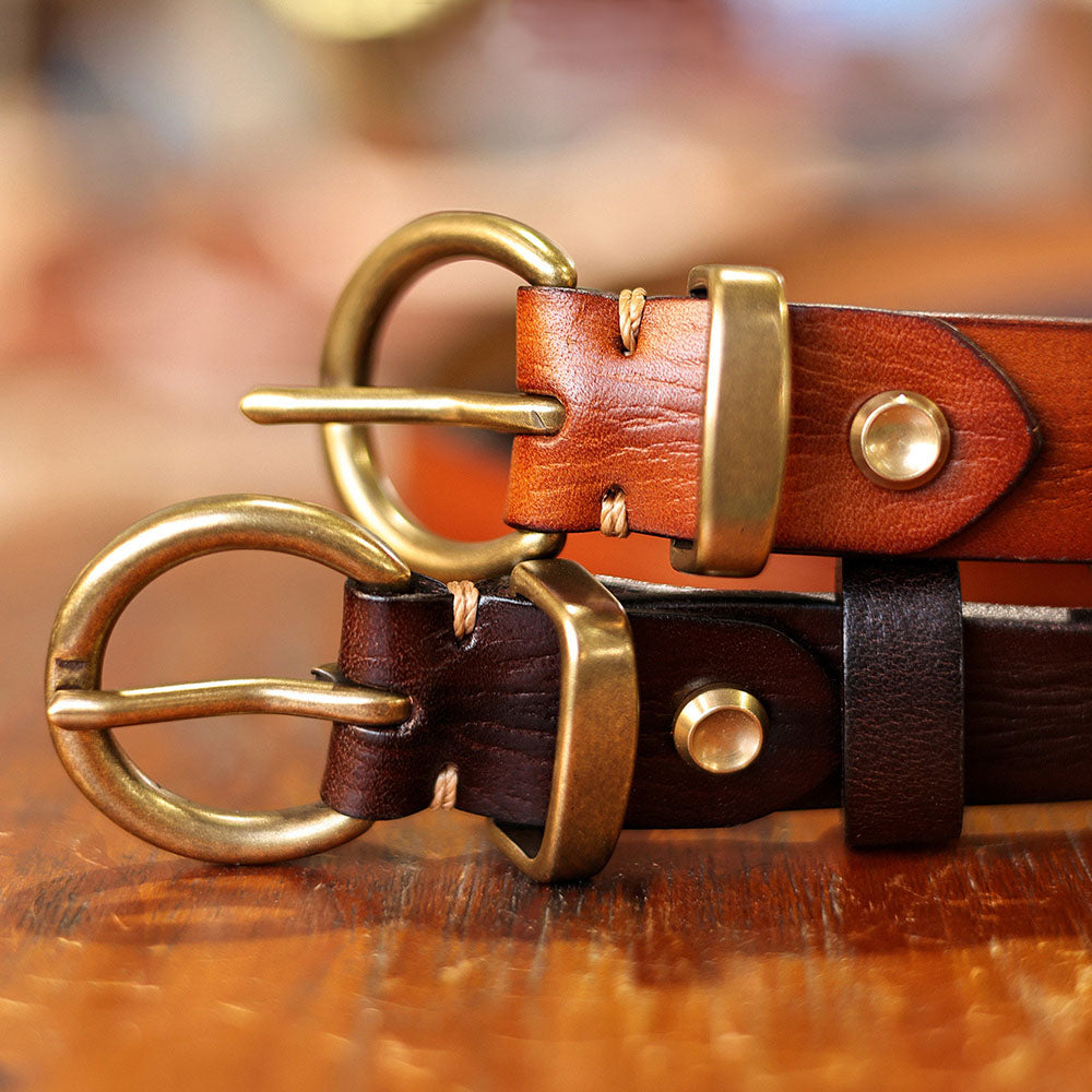 Women's Handmade Italian Vegetable-Tanned Leather Belt