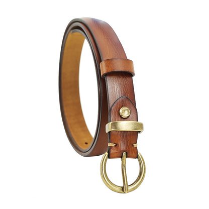 Women's Handmade Italian Vegetable-Tanned Leather Belt