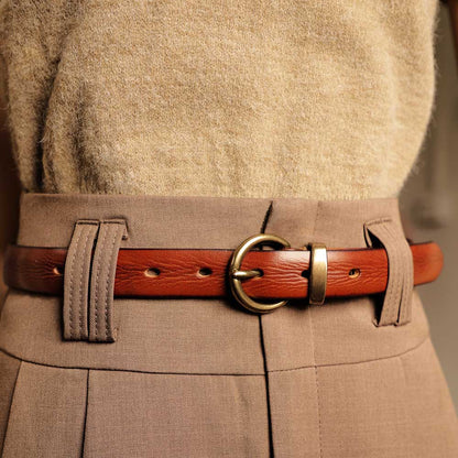 Women's Handmade Italian Vegetable-Tanned Leather Belt