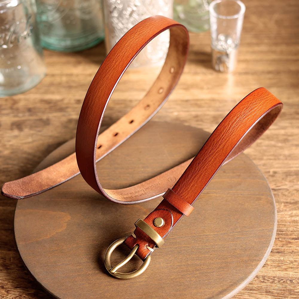 Women's Handmade Italian Vegetable-Tanned Leather Belt