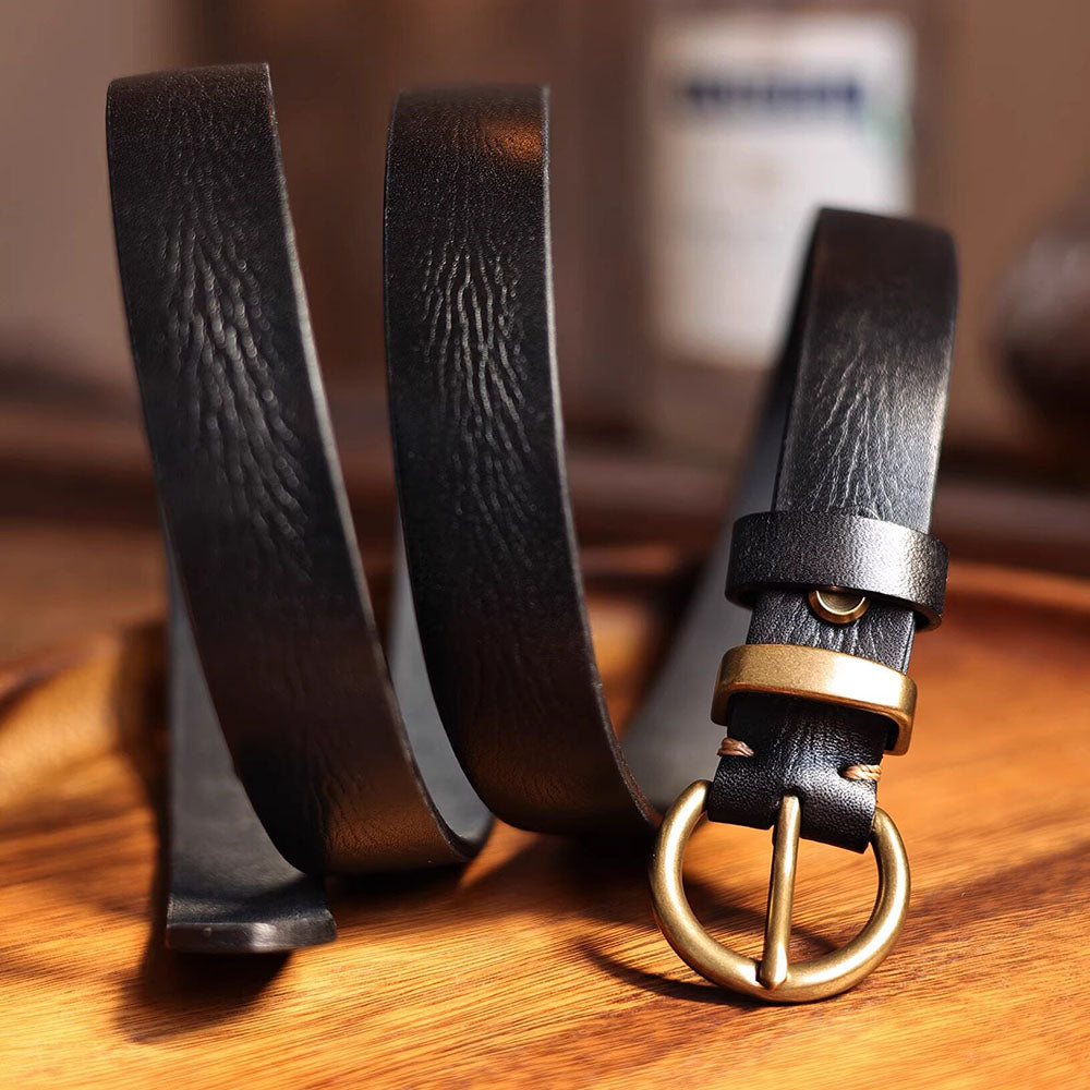 Women's Handmade Italian Vegetable-Tanned Leather Belt