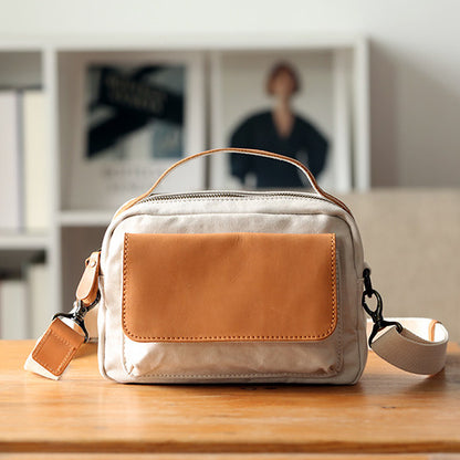 Women's Mini Canvas Leather Crossbody Bag