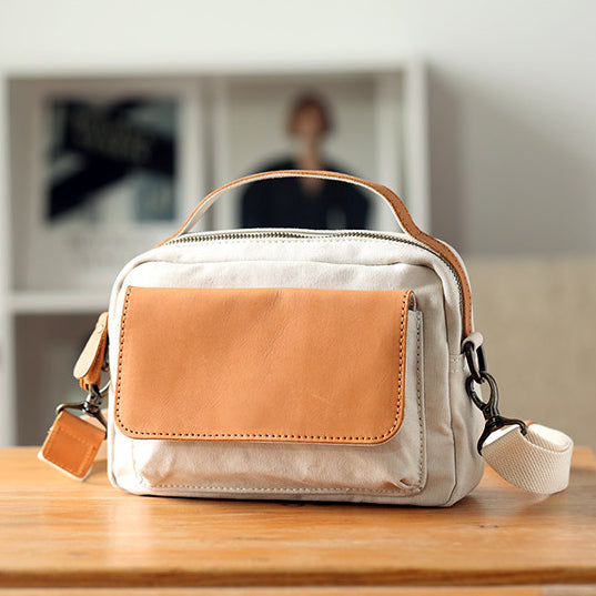 Women's Mini Canvas Leather Crossbody Bag
