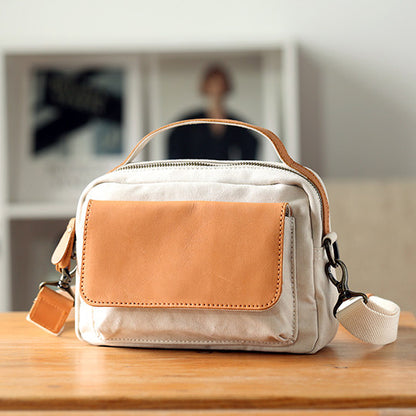 Women's Mini Canvas Leather Crossbody Bag