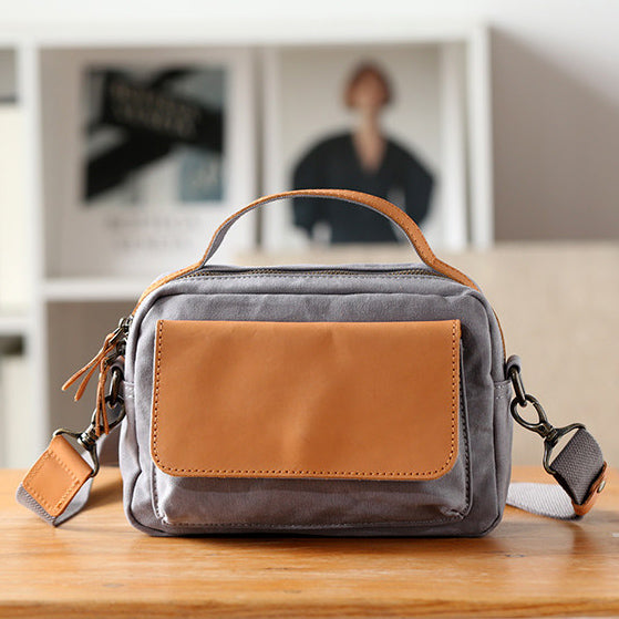 Women's Mini Canvas Leather Crossbody Bag