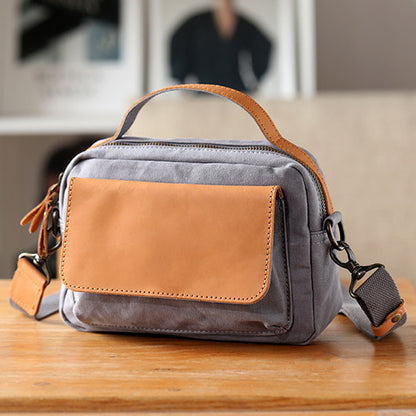 Women's Mini Canvas Leather Crossbody Bag