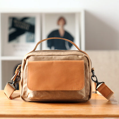 Women's Mini Canvas Leather Crossbody Bag