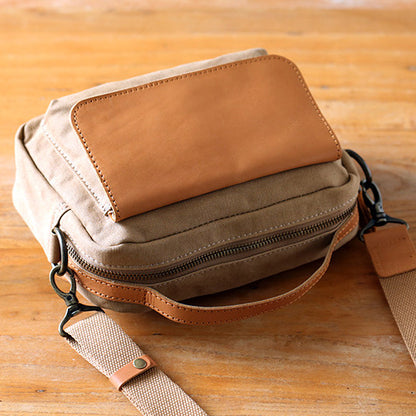 Women's Mini Canvas Leather Crossbody Bag