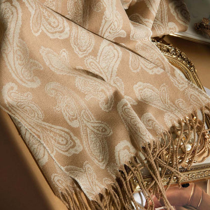 Women's Pure Cashmere Reversible Paisley Jacquard Scarf 74.8in
