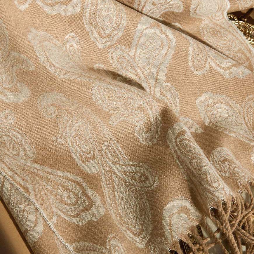 Women's Pure Cashmere Reversible Paisley Jacquard Scarf 74.8in