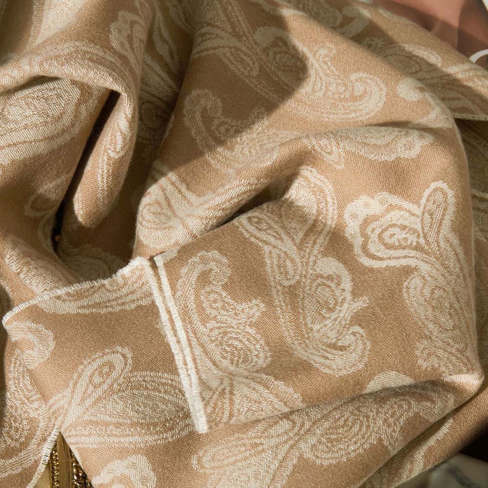 Women's Pure Cashmere Reversible Paisley Jacquard Scarf 74.8in