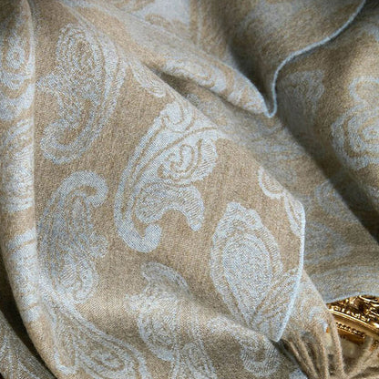 Women's Pure Cashmere Reversible Paisley Jacquard Scarf 74.8in