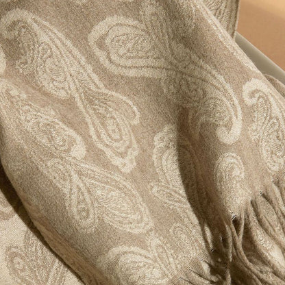 Women's Pure Cashmere Reversible Paisley Jacquard Scarf 74.8in