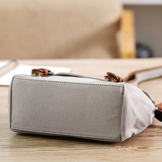 Women's Small Canvas Leather Messenger Crossbody Bag