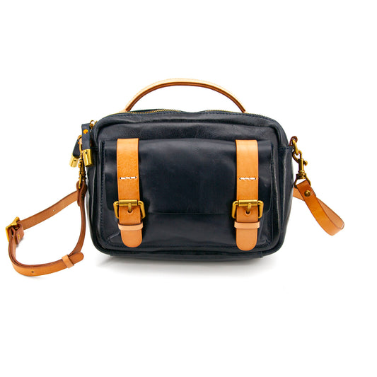 college style messenger bag dark blue